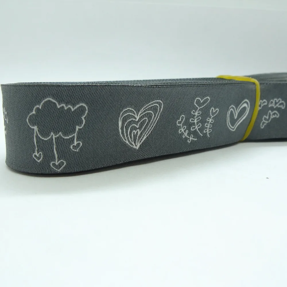 

10 Meters 7/8'' 22mm Crazy Love Heart Pattern Dog Collar Woven Jacquard Ribbon