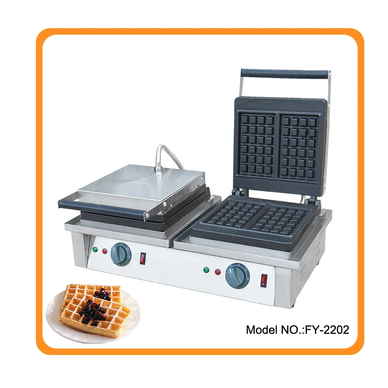 Free shipping 220v or 110v available Commercial Waffle Iron Electric Waffle Baker Cast Iron