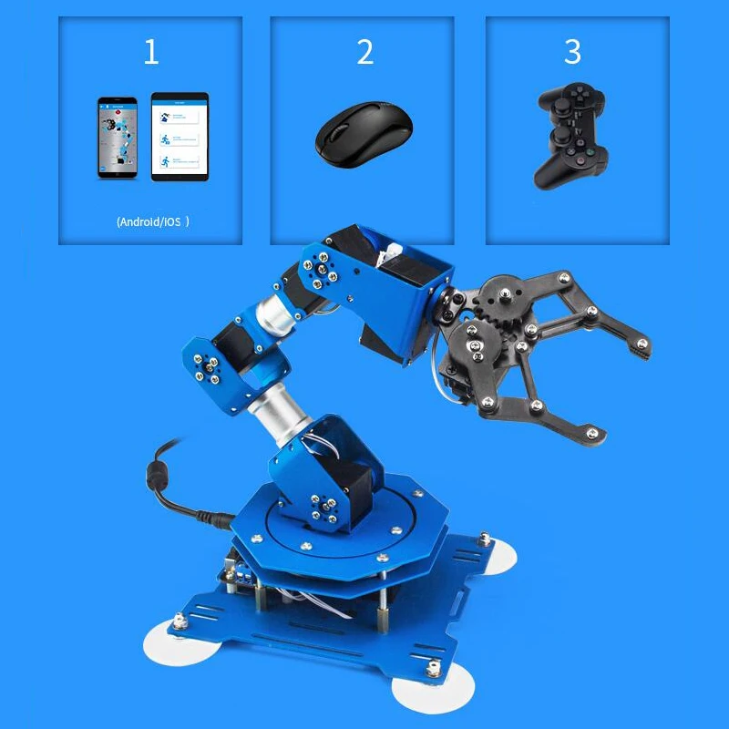 DIY обучающие игрушки-роботы 6 DOF Servo рука робота Arduino скретч-набор с дистанционным управлением XArm