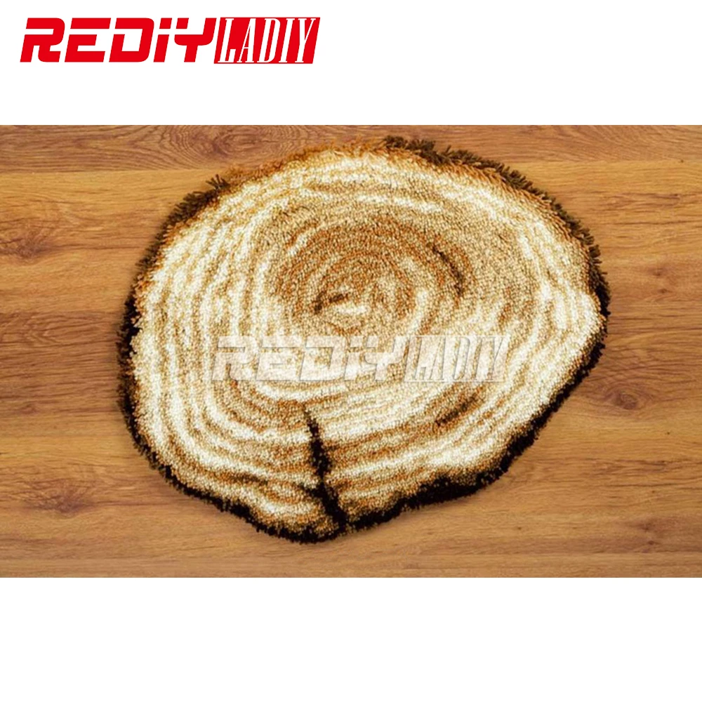 Latch Hook Rug Kits Wooden Surface 3D DIY Needlework Unfinished Crocheting Yarn Cushion Mat Home Decor Embroidery Carpet | Дом и сад
