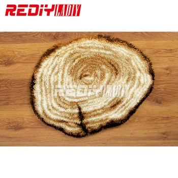 

Latch Hook Rug Kits Wooden Surface 3D DIY Needlework Unfinished Crocheting Rug Yarn Cushion Mat Home Decor Embroidery Carpet Rug