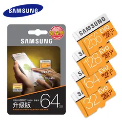 Samsung карты памяти 32 ГБ 64 ГБ 100 МБ/с. оригинальный U3/U1 Micro SD карты 128 ГБ флэш-памяти microsd карты 16 ГБ для мобильного телефона, с адаптером