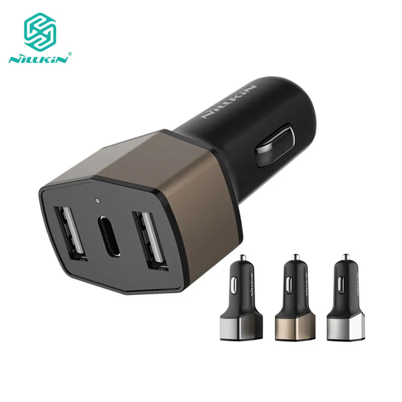 

NILLKIN 3 Ports Dual USB Car Charger Adapter Micro Type-C Car Charger for Samsung Note 8 S9 S8 Plus for Huawei Mate 10 Lite Pro