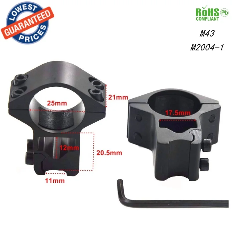 

AloneFire 1pair 25mm Ring 1'' 11mm Mount High Profile Rifle Scope Mounts Hunting Accessories - M43