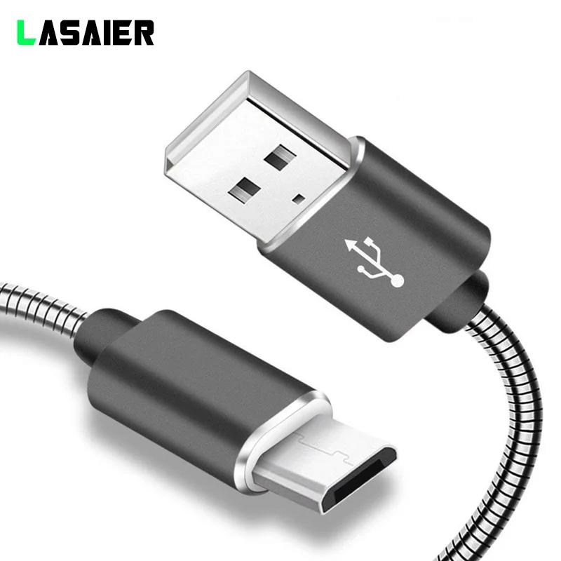 LASaiER нержавеющая сталь металл 2A Micro USB быстрая зарядка кабель синхронизации