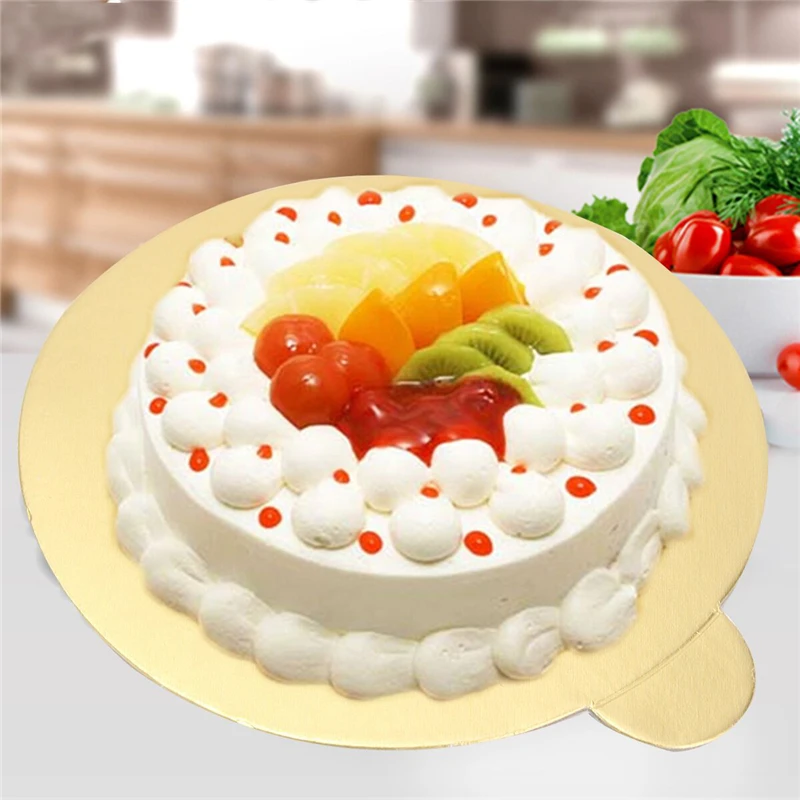  Aomily 100pcs/Set Round Mousse Cake Boards Gold Paper Cupcake Dessert Displays Tray Wedding Birthda