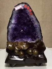 7.5-8kg Natural purple crystal cluster natural Uruguay amethyst cave decoration + base