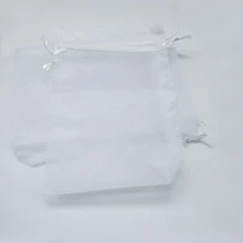 30*40 см 50 шт белые подарочные пакеты для ювелирных изделий/свадьбы/рождества/дня рождения/Браслеты мешок пряжи с ручками упаковка сумки из органзы