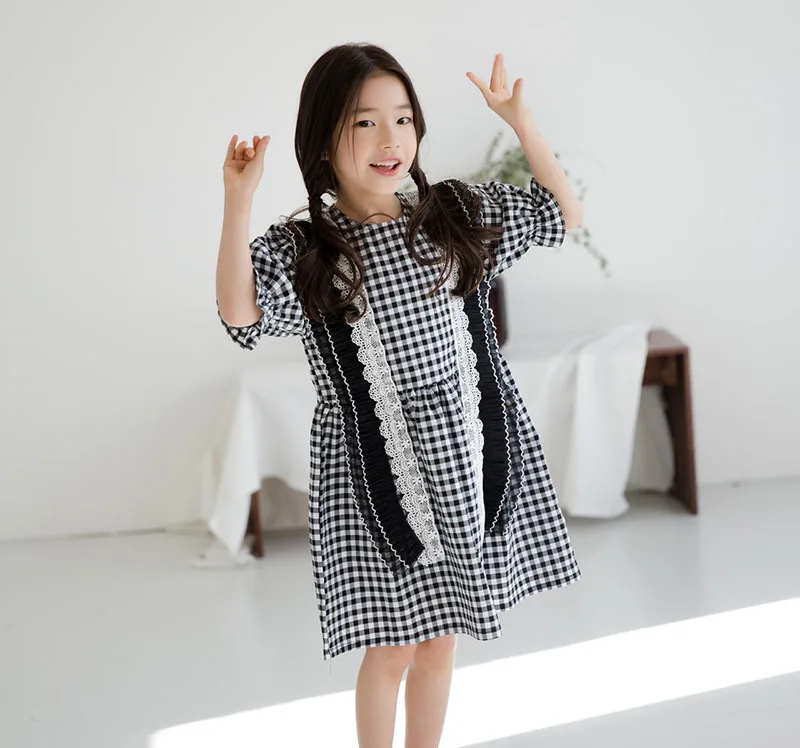 Cotton Plaid Blouse Dresses For Kids Petal Sleeve Ruffles Lace Princess Dress Baby Girls Knee Length Party Dresses Clothing 10 Y (12).jpg