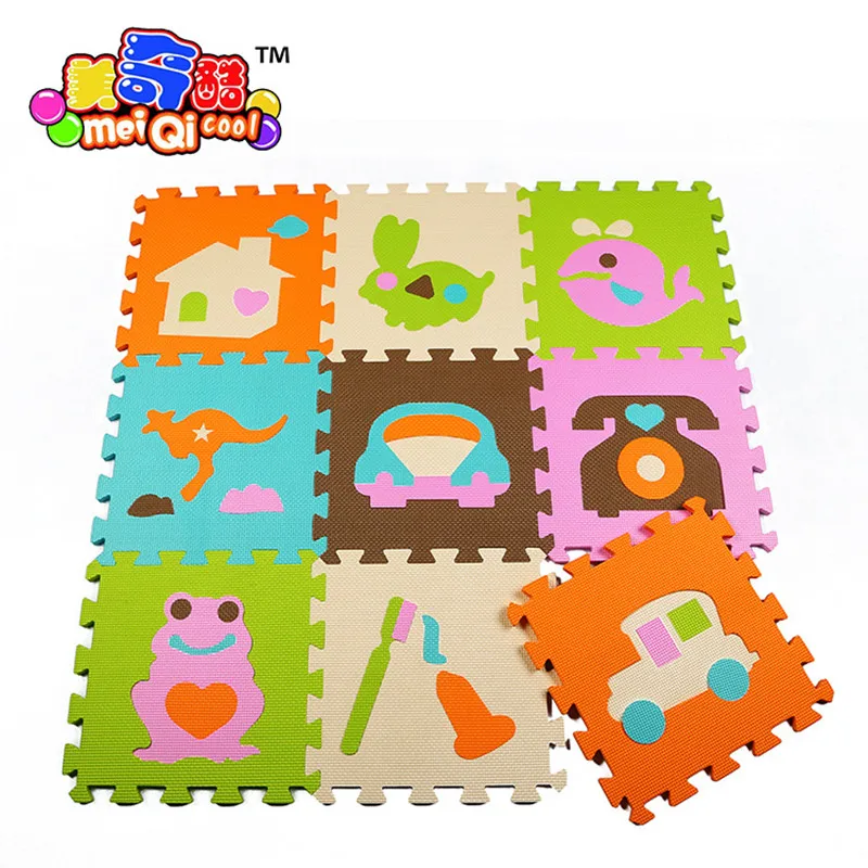 9pcs/lot environmental foam jigsaw puzzle mats EVA geometric pattern