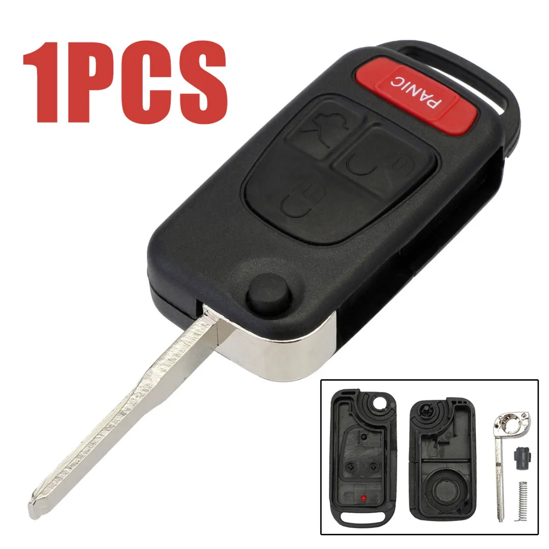 Mayitr 1pc 4 Button Key Case Folding Flip Remote Key Fob Case Shell For Mercedes Benz ML320 ML55 AMG