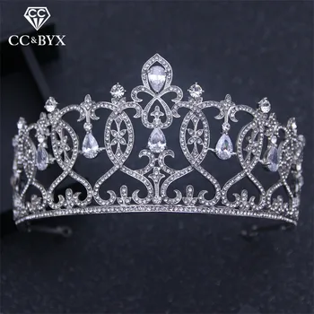 

CC Tiaras And Crowns Vintage Baroque Style Big Crown Rhinestone Wedding Hair Accessories For Bride Engagement Fine Jewelry XY017