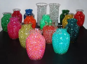 

13bag/lot 800pcs/bag 13 colors for choose wedding flower vase Decor Water Crystals Pearls Balls Soil Mud