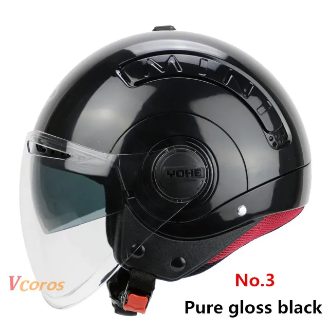 New YOHE mini Dual lens Half Face Motorcycle helmet motorbike Electric