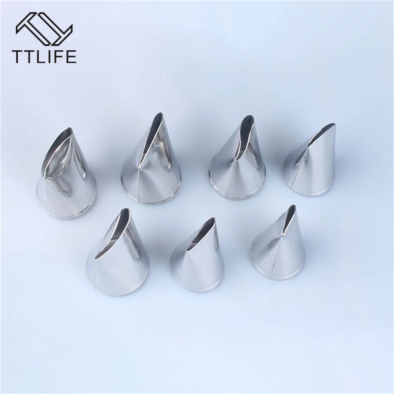 

TTLIFE 7pcs/Set Stainless steel Cream Nozzles Icing Piping Tips Rose Tulip Flower Pastry nozzle baking tools for cakes