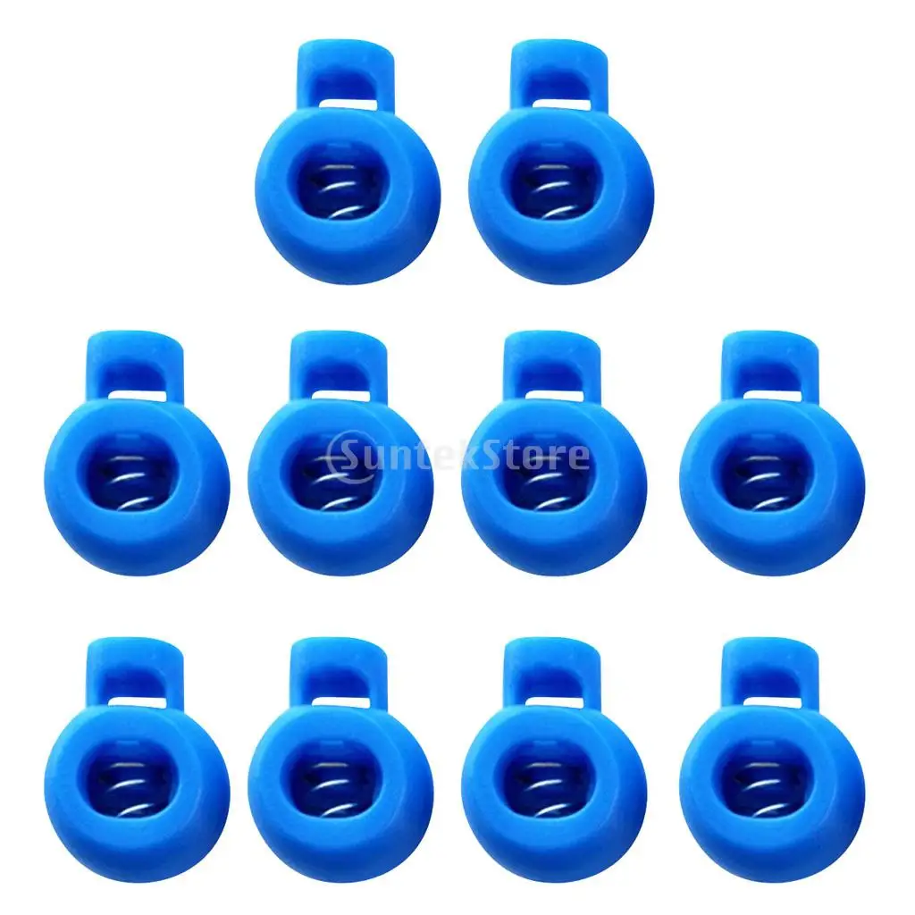 10 Pieces Durable Plastic Shock Cord Bungee Rope Toggle Fastener Terminal End Lock Stoppers Spring Ball Buckles