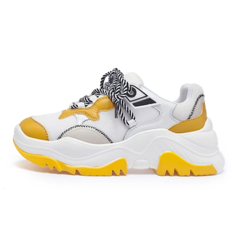 

Woman Casual Shoes Breathable 2018 Sneaker Sewing Fashion Mixed Colors Autumn Spring Heels Lace-Up Shoes