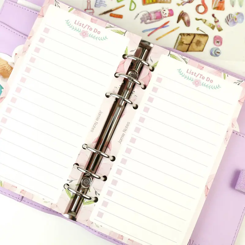 

Yiwi A5 A6 Loose Leaf Notebook 40 Sheets Refill Spiral Binder Planner Inner Page Inside Paper Dairy To do List