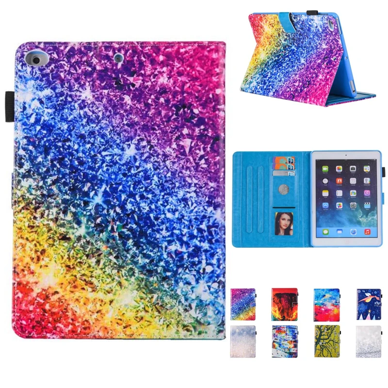 Beautiful Starry Tablet Case For iPad Mini 1 2 3 4 7.9' Cover Cute elephant Animation Sleep