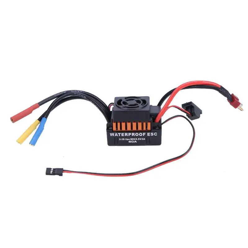 

Gold Heat 60A ESC Brushless Electric Speed Controller for 1:10 RC Car Sensorless Waterproof ESC