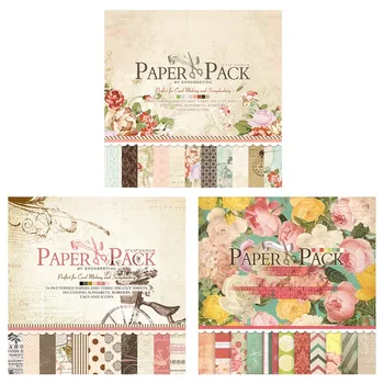 

24 Sheets 305*305mm Handmade Craft Paper Craft Background Pad Beautiful DIY Vintage Floral Design Scrapbooking Paper Pack New