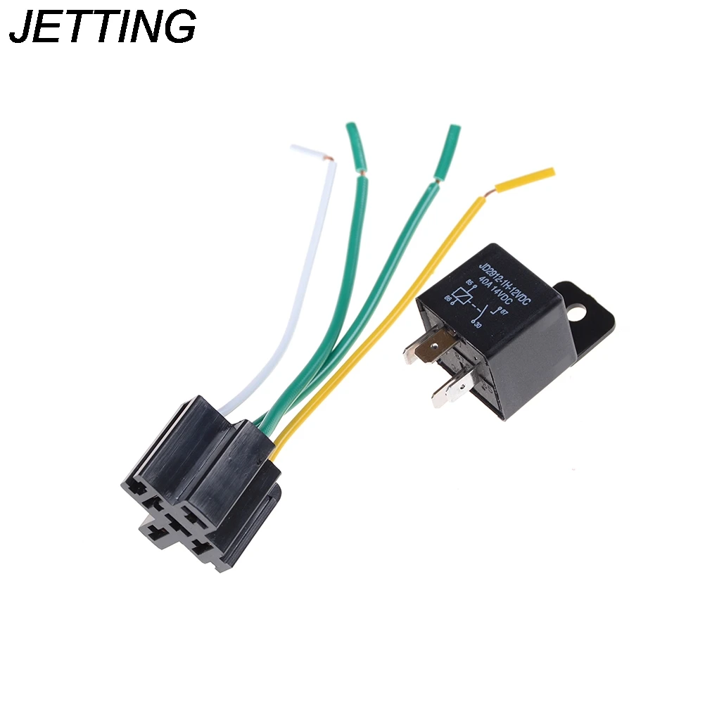 JETTING 1set Waterproof Automotive Relay 12v 4pin 40a Car Relay 12v 4pin With Copper Terminal