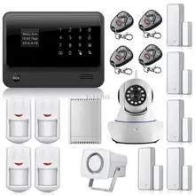 WiFi Internet GSM GPRS SMS de alarma OLED Casa de Alarma de Seguridad sistema de Control de APP + Cámara IP wifi App Integrado En Alarma App
