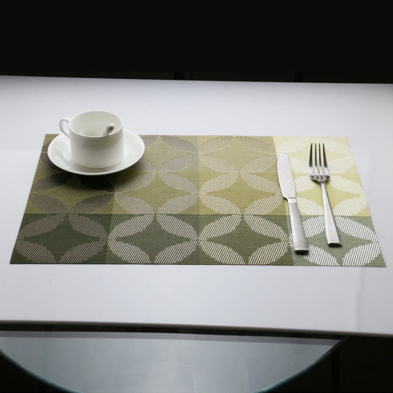 6 قطع المفارش الجدول حصيرة كأس حصيرة العزل سادة الموضة طاولة طعام حصيرة منصات القرص الوقايات البلاستيكية للماء الجدول سادة WM-011