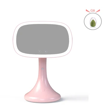 

Makeup LED Light Touch Screen 1X/10X Magnifying Mirror Desktop Countertop Bright Adjustable With USB Charging Cable Or Battery