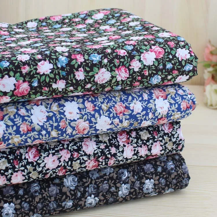 

Little Rose combed Cotton poplin Cotton Fabric DIY handmade Fabric flowers stamp series Patchwork
