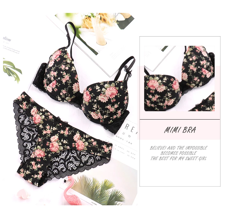 Sexy Women Bra Set Lace Flower Lingerie Big Size Underwear Panties Women'S Bras For Women Seamless Bralette For Push Up