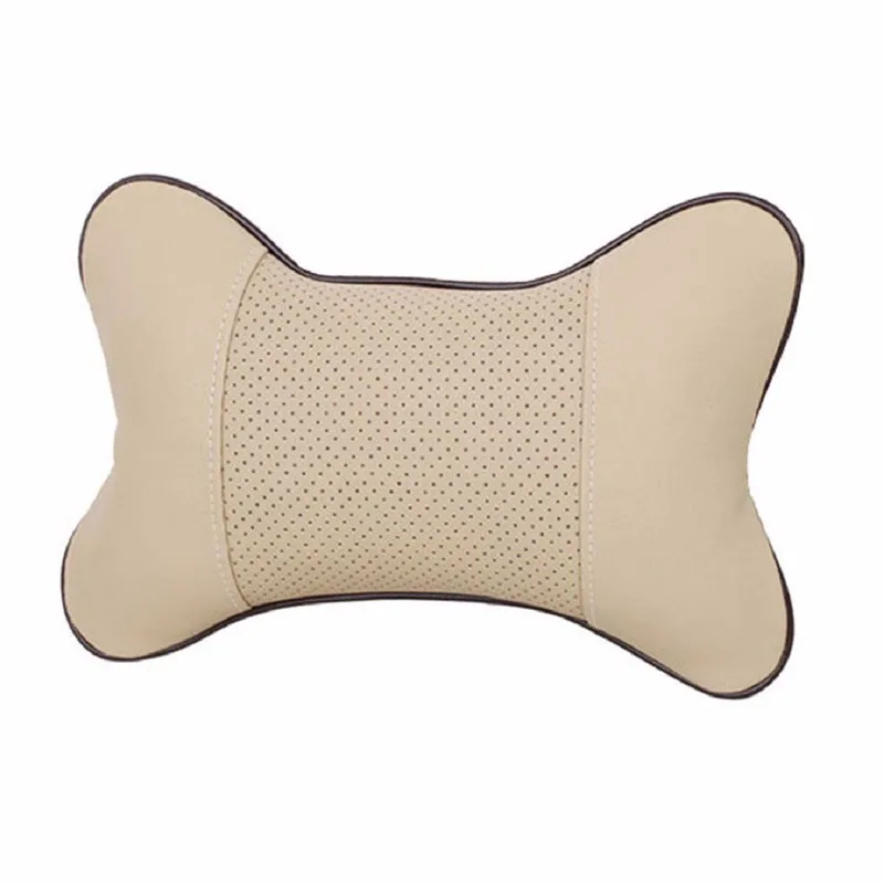 06 4Colors High Quality Leather Car Pillow Breathe Hole-digging Car Vehicle Auto Seat covers Headrest Supplies Neck Auto Safety with Retailed Package