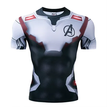 

Avengers Endgame Tshirt Quantum Realm Compression Short Sleeve Men's Gym Sports Fitness Painted T-Shirt Sportswear For Man size