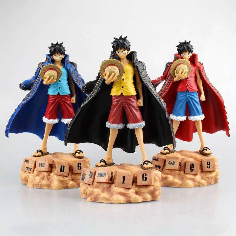 

Good Quality PVC Assemble Eternal Calendar Luffy Action Figure Anime ONE PIECE Model Toy Boy Gift Collectibles red yellow blue