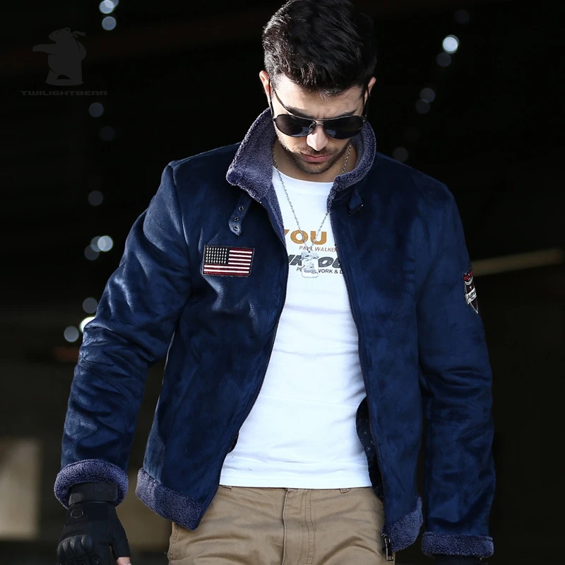 Новая мужская меховая кожаная куртка зимняя 4XL модная бомбер из искусственной