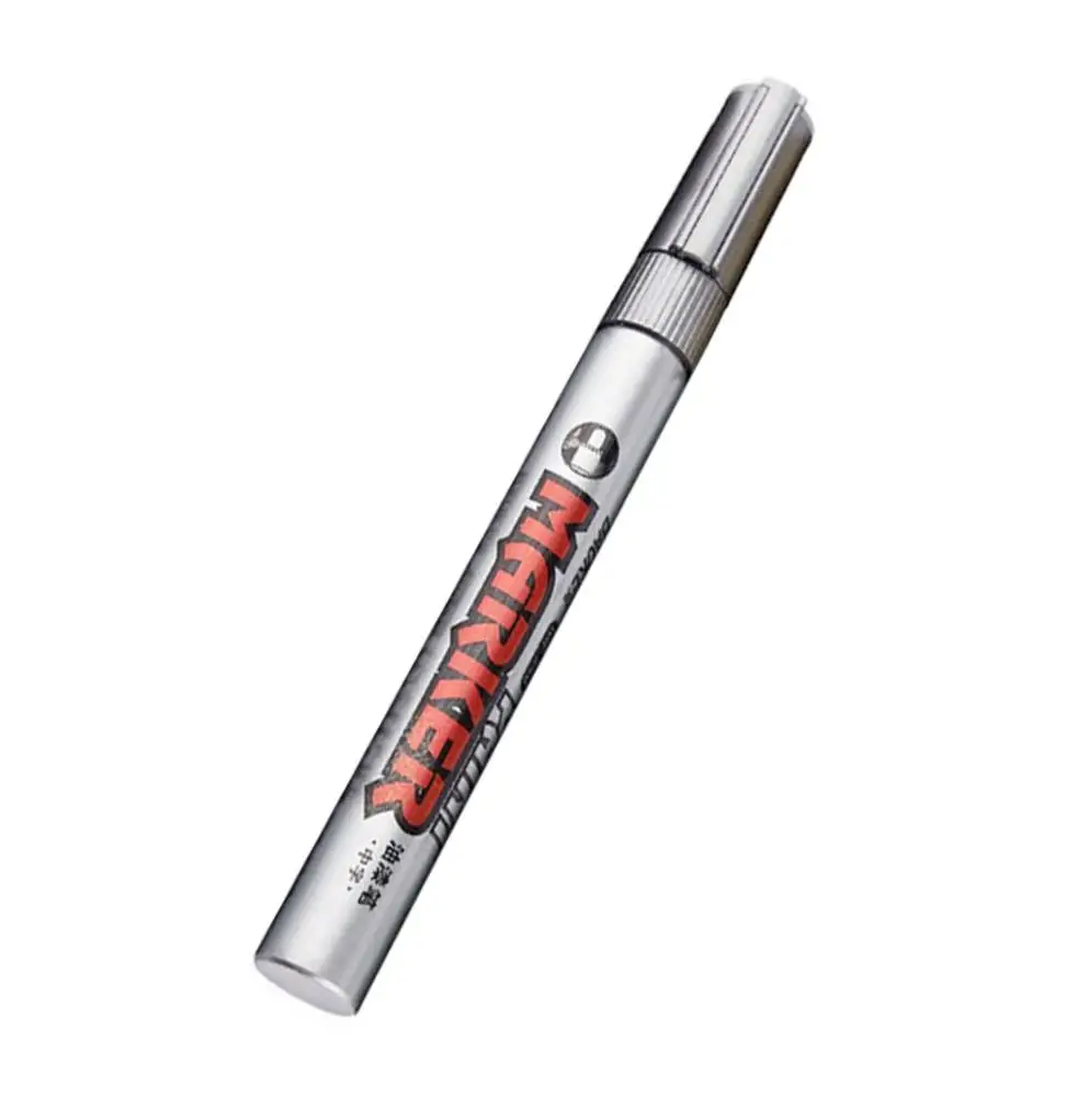 Silver Professional 12pcs Car Tire Paint Marker Pen Waterproof Universal Permanent Car Tyre Tread Rubber Metal Easy To Use - Цвет: Silver