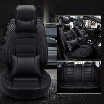 

KKYSYELVA PU Leather Auto Universal Car Seat Cover Cushion Automotive Seat Covers for Car Styling Interior Accessories