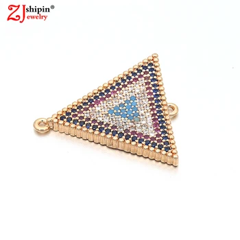 

2018 luxury triangle micro-inlaid zircon CZ jewelry accessories for bracelets necklace earrings jewelry production