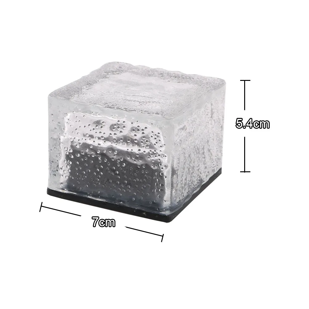 Светодиодный подземный светильник на солнечной батарее, мощное прозрачное стекло, Ледяной Камень, кирпич, асфальтоукладчик, водонепроницаемый IP68 светильник светодиодный садовый декор, светильник
