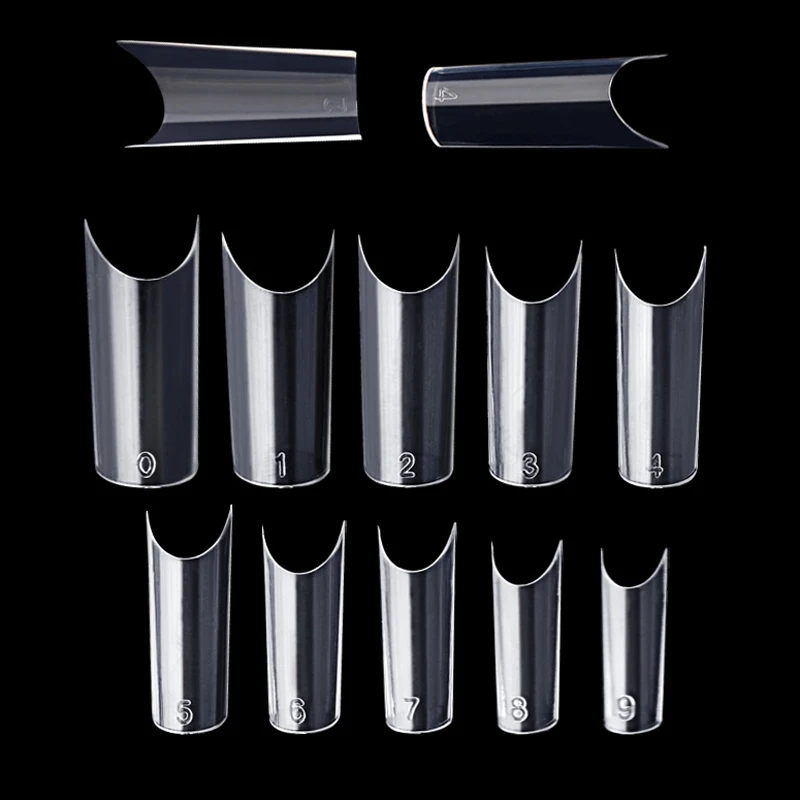 

Fake Nails 500pcs Full Cover False Nails Artificial Ongles Decoration Nail Art Transparent Pre Design Curved Nail Tips Nep Nagel