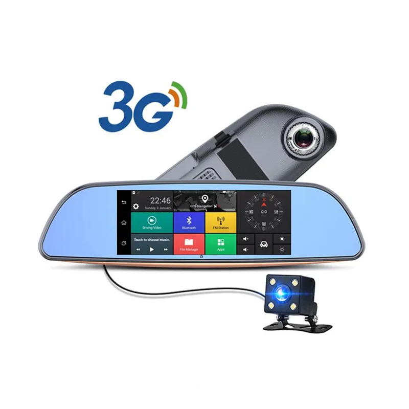 

7 inch car rear view mirror GPS dvr recorder Android 5.0 WIFI BT AVI 3G net 16GB IPS 1280x700 resolution