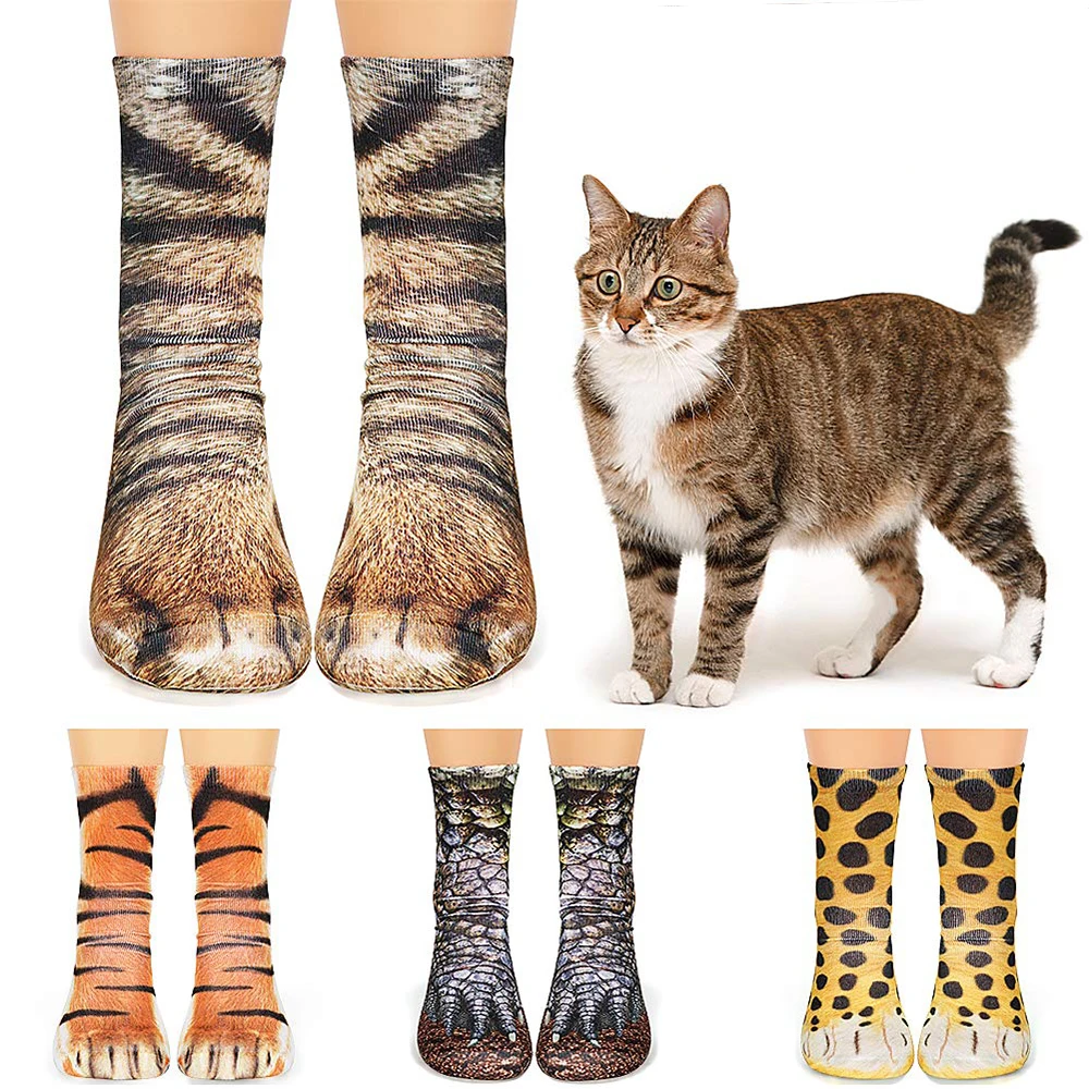Animal Paw Socks Children Family Ladies Novelty 3d Cat ...