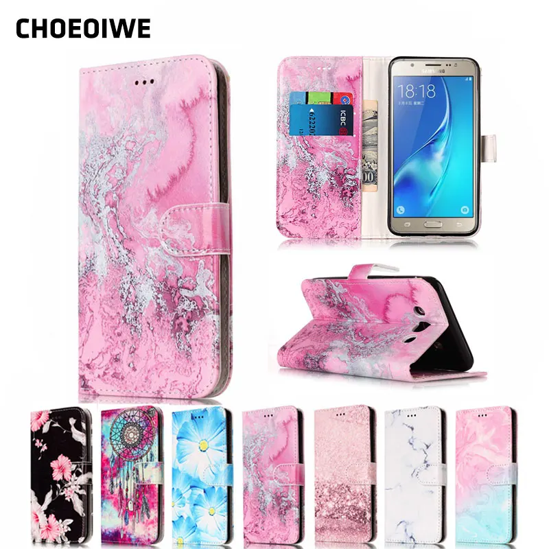 

CHOEOIWE Flip Leather Wallet Cases for Samsung Galaxy J510 J5 2016 Version J510F SM-J510FN SM-J510F Case Granite Marble Cover