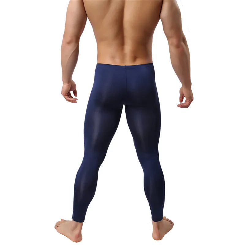 Men s Sexy Leggings Ultra thin Ice Silk Pants Mesh Underwear Pants Tights Leggings for Autumn 3