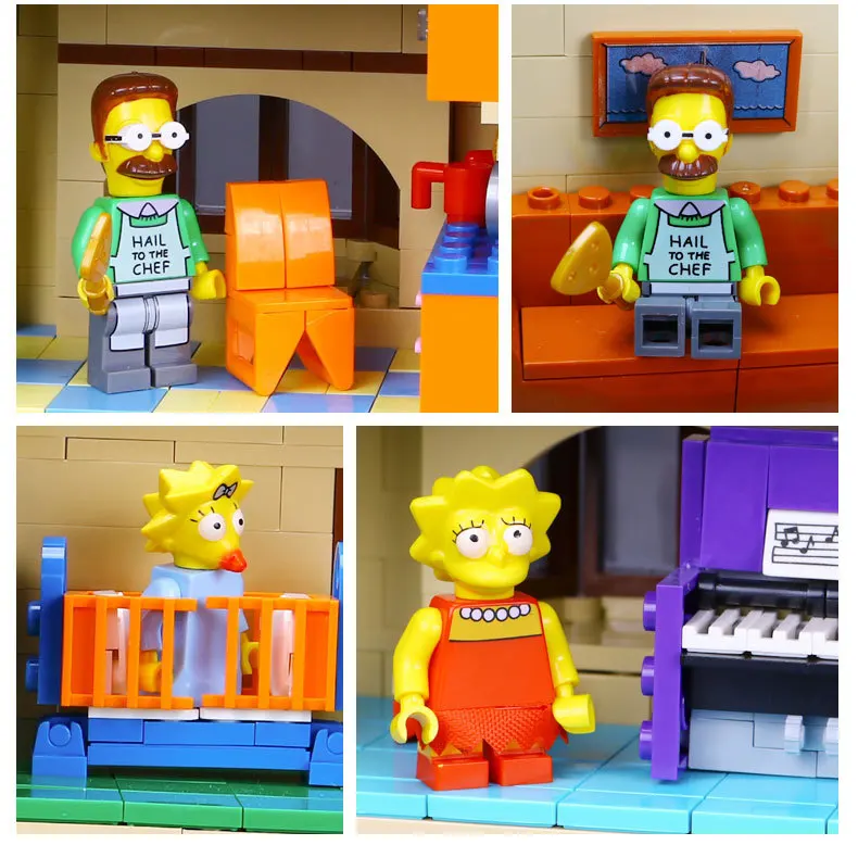 Bloco de Construção Compatível com Lepining Brinquedos para Crianças Filme Brinquedos Simpsons Casa 2575 Pçs Tijolo 71006 Presente Aniversário Dhl 16005 9 China free shipping lego Suppliers