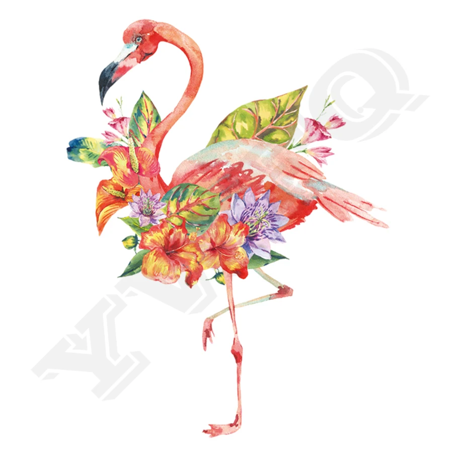 Iron On Patch Pink Flamingo Parches Ropa 2018 New T-Shirt Diy Decoration Easy Print By Household Irons A-Level Washable Parches 1
