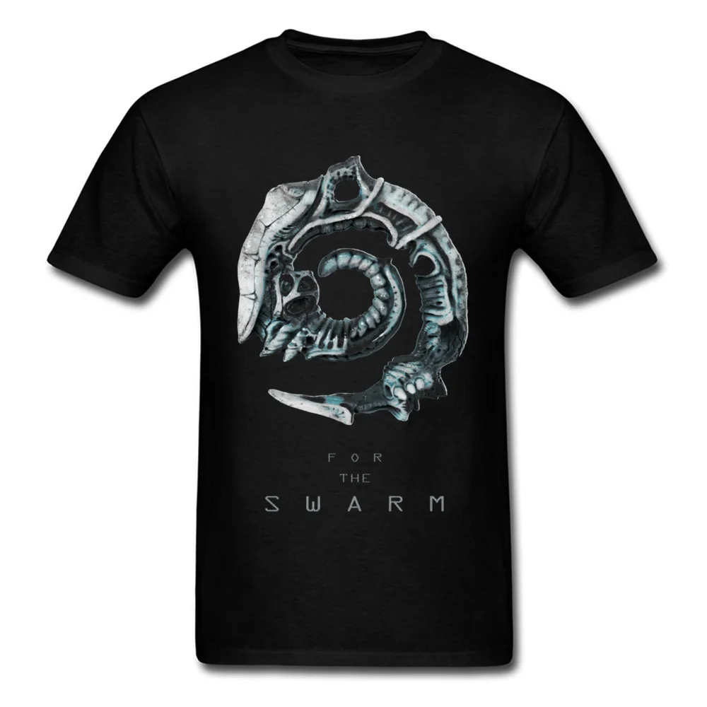 For the Swarm 11418 Cotton Printed Tops Shirt Dominant Short Sleeve Young T-Shirt Custom Autumn Tshirts Crew Neck For the Swarm 11418 black