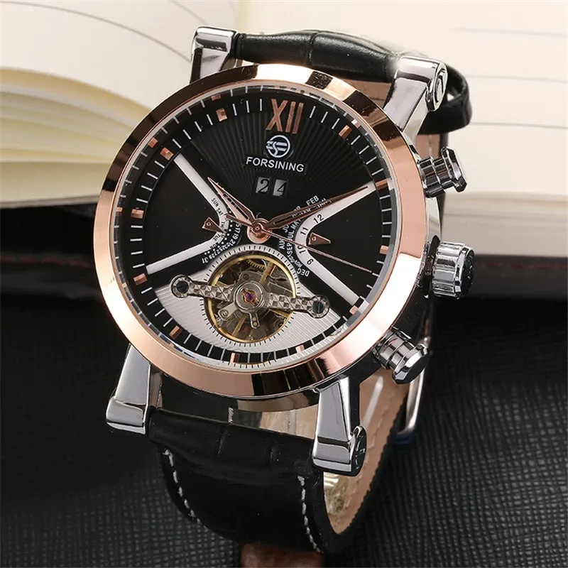 

Forsining Automatic Watch Tourbillon Date Analog Display Women Fashion Sport Skeleton Men Mechanical Watch