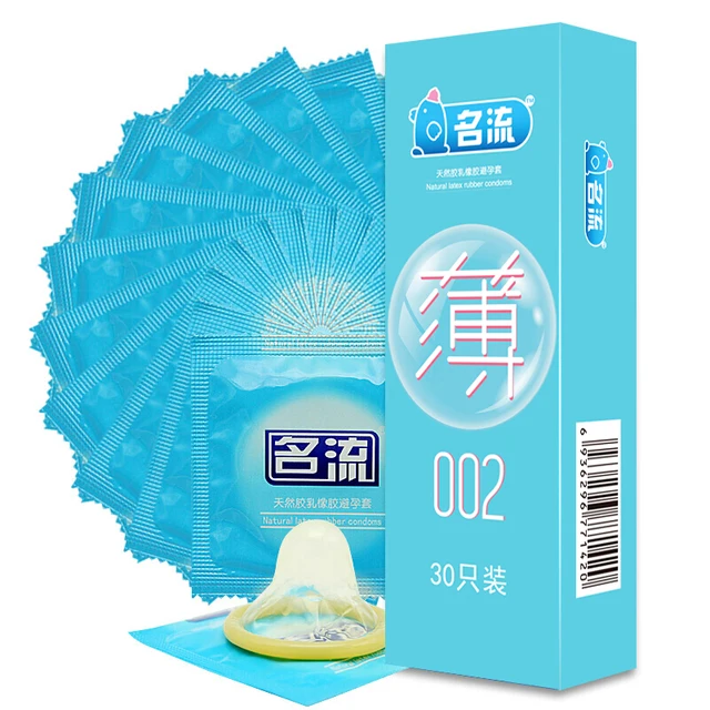 Mingliu-Condones Ultra delgados para hombre, 30 Uds., 5 tipos, Sexy, látex, puntos de placer, Condones de goma Natural, funda para pene 4