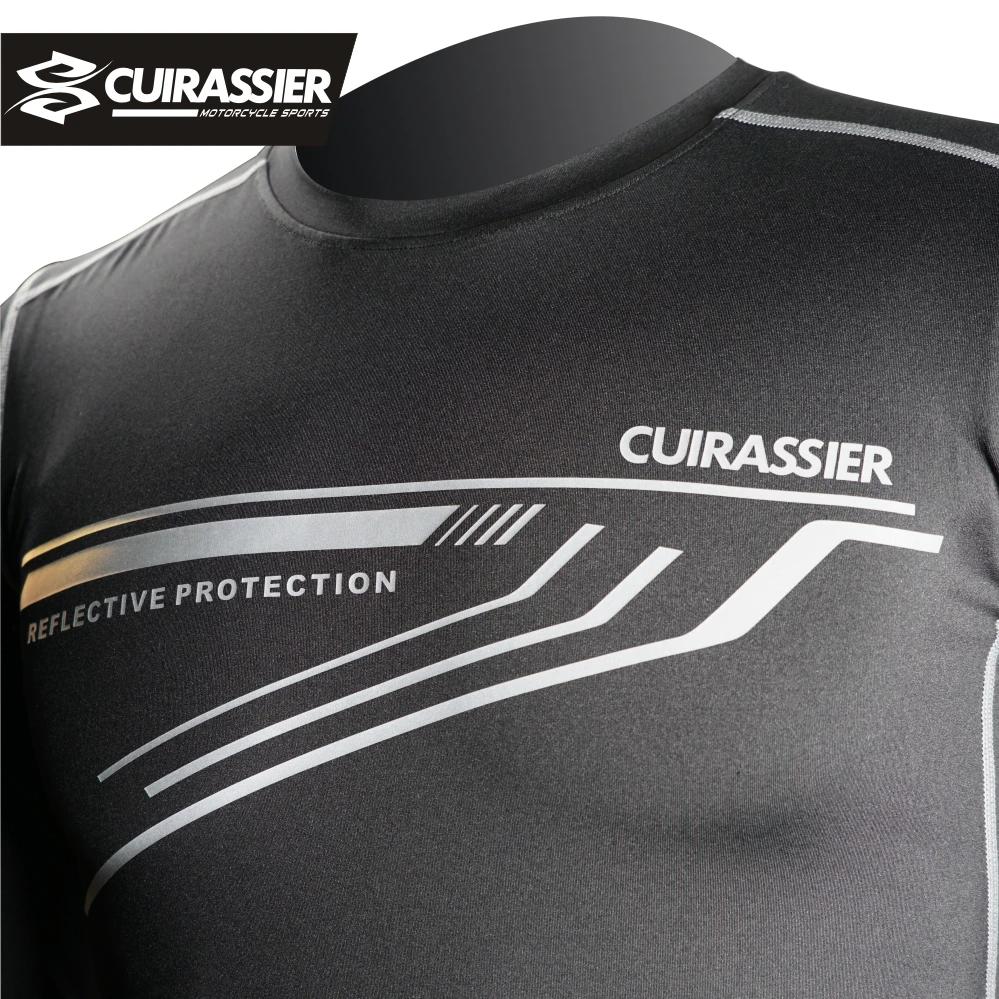 Cuirassier عالية عاكس LED مشرق سريعة الجافة الملابس الداخلية دراجة نارية التزلج درع الرطوبة امتصاص الشتاء الدافئة قمصان الرجال